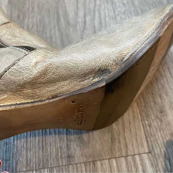 SILVANO SASSETTI Gray Leather Zipper Ankle Boots - Picture 7 of 13